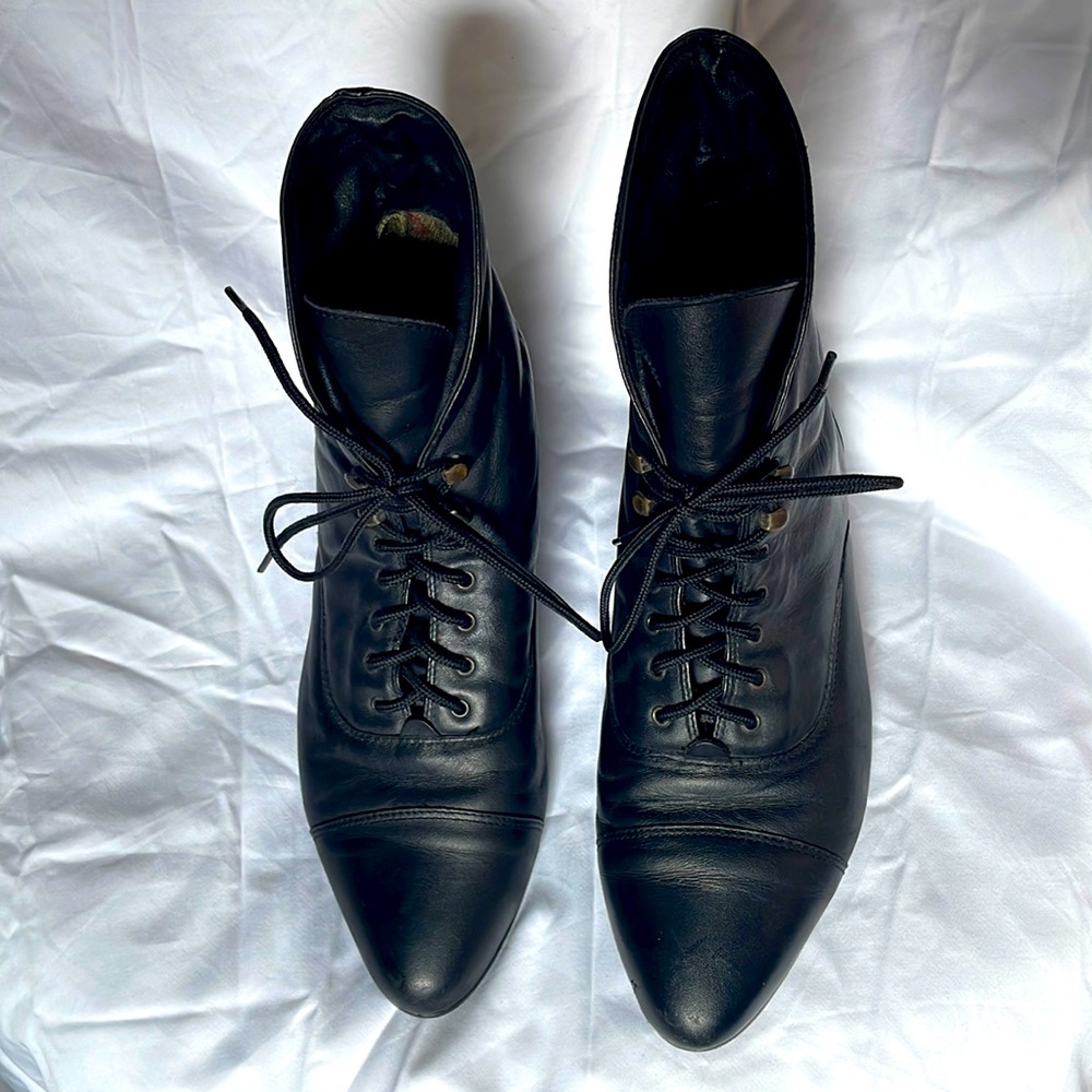 Vintage Leather Maine Woods Granny Lace-Up Ankle Boots size W 9